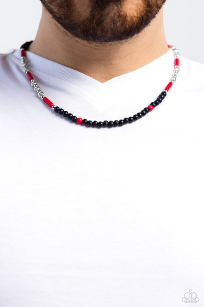 Volcanic Valiance - Red Stone Necklace - Paparazzi Accessories