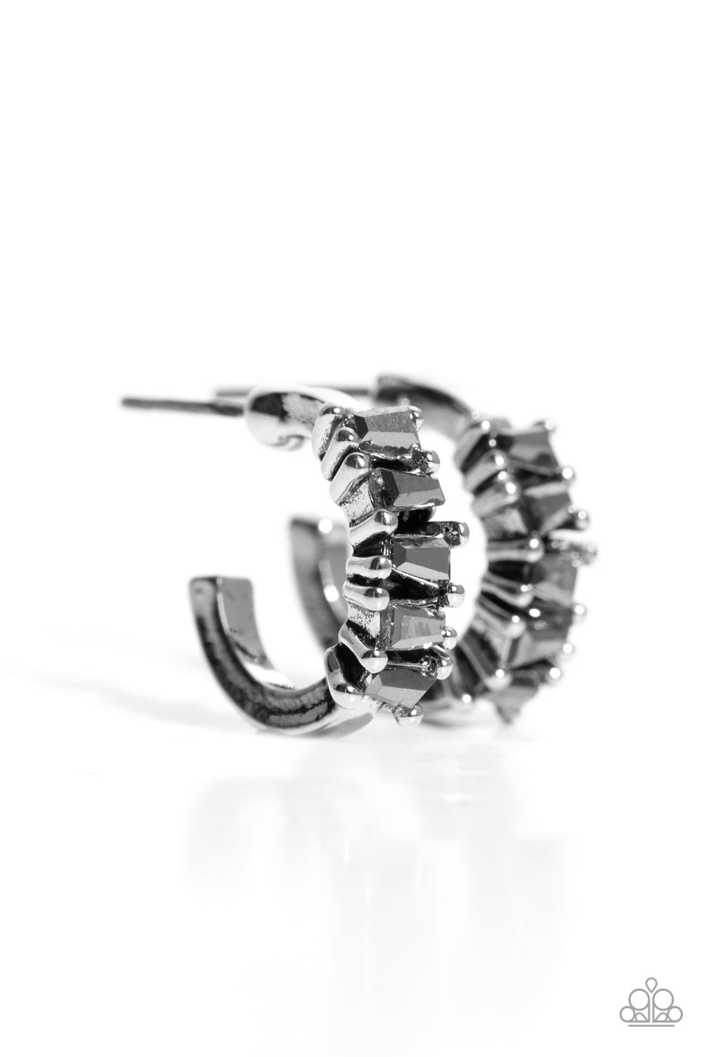 Rugged Rockstar - Silver Hoop Earrings - Paparazzi Accessories