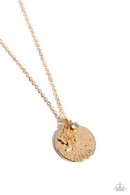 Flourishing Faith - Gold "Faith" Tree of Life Necklace - Paparazzi Accessories