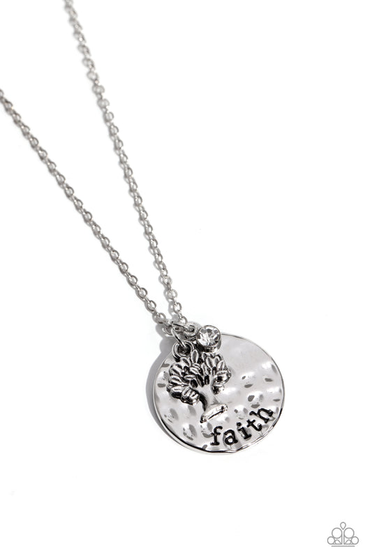 Flourishing Faith - White - Tree of Life Pendant Necklace - Paparazzi Accessories