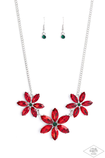 Meadow Muse - Multi Poinsettia Necklace - Paparazzi Accessories