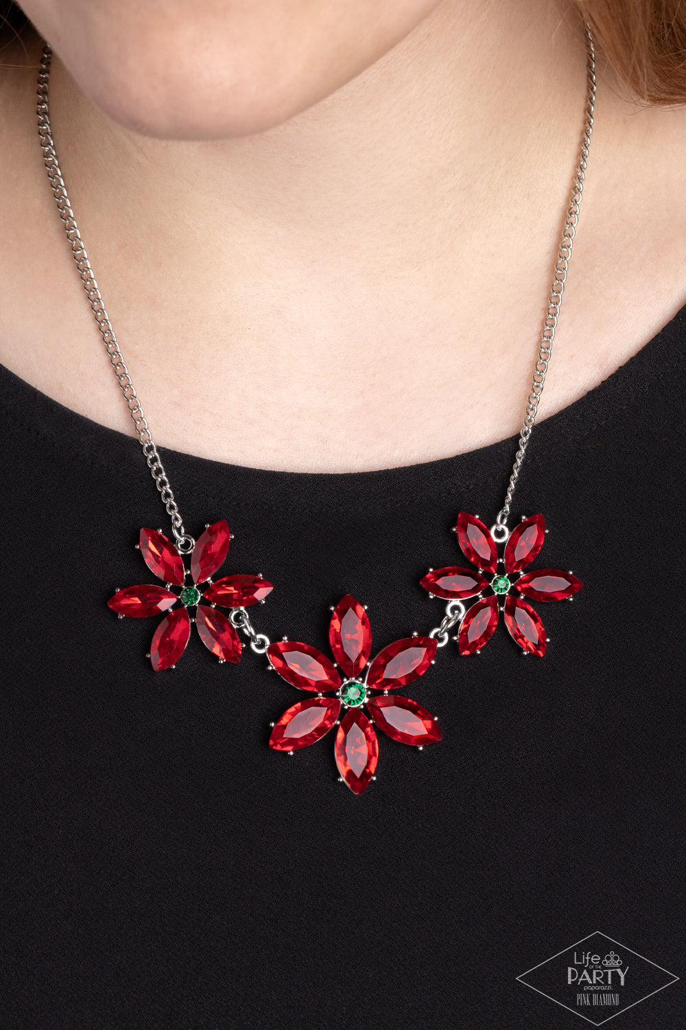 Meadow Muse - Multi Poinsettia Necklace - Paparazzi Accessories