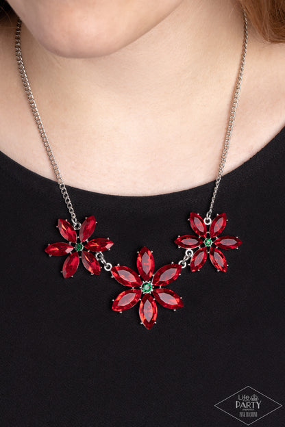 Meadow Muse - Multi Poinsettia Necklace - Paparazzi Accessories