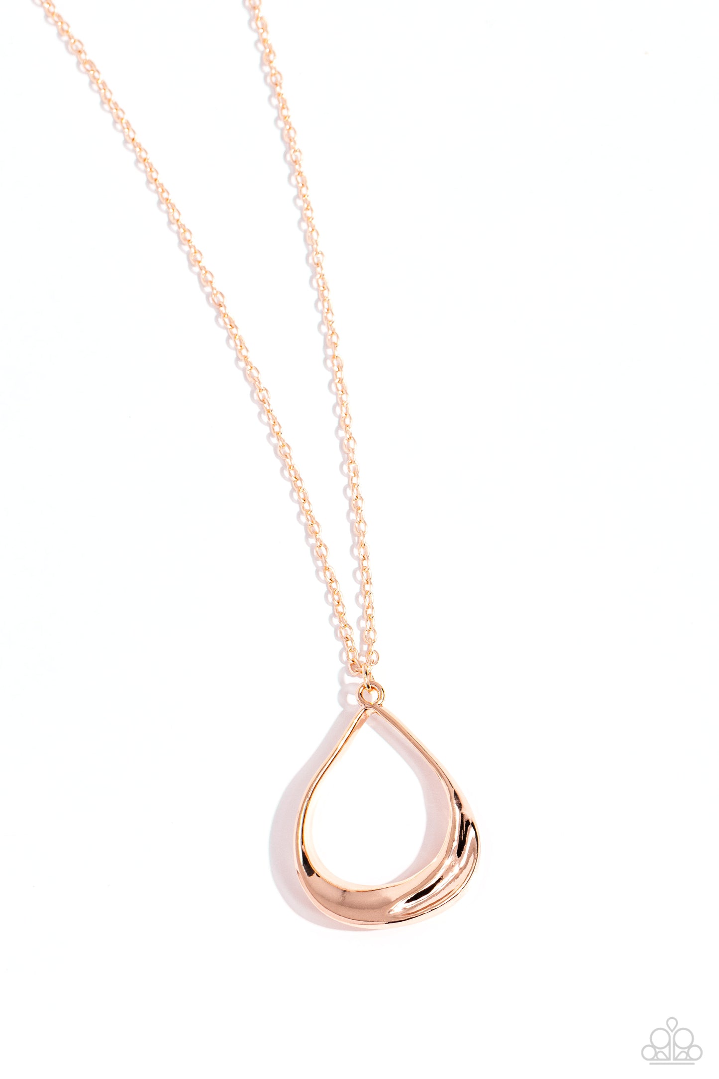 Subtle Season - Rose Gold Teardrop Necklace - Paparazzi Accessories