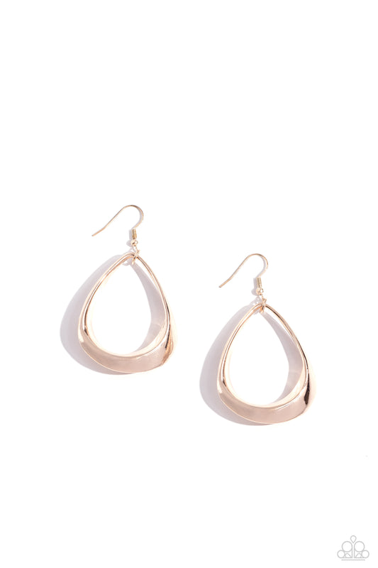 Subtle Solstice - Rose Gold Fishhook Earrings - Paparazzi Accessories