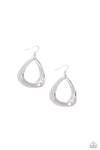 Subtle Solstice - Silver Fishhook Earrings - Paparazzi Accessories