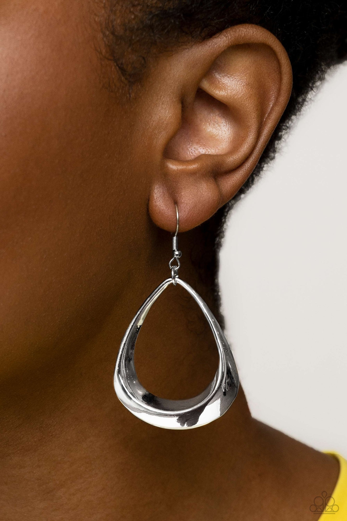 Subtle Solstice - Silver Fishhook Earrings - Paparazzi Accessories