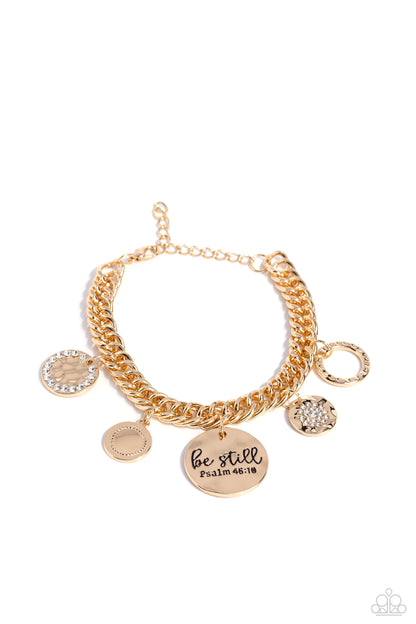 GLITTER and Grace - Gold Clasp Closure "Be Still" Psalm Bracelet - Paparazzi Accessories