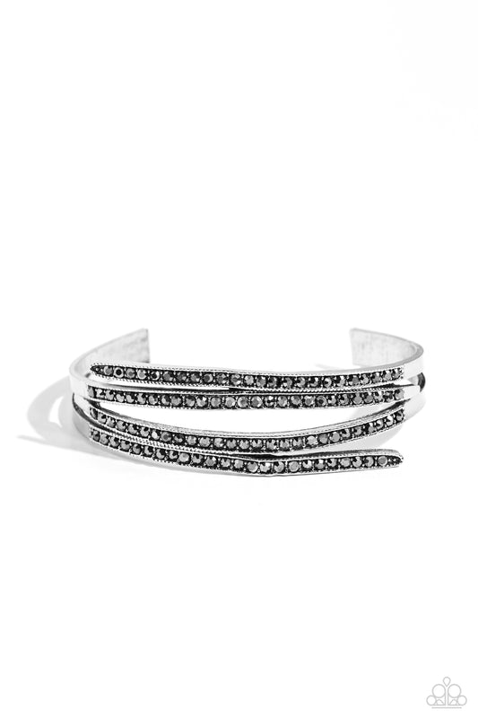CURVED Lines - Silver Cuff Bracelet - Paparazzi Accessories