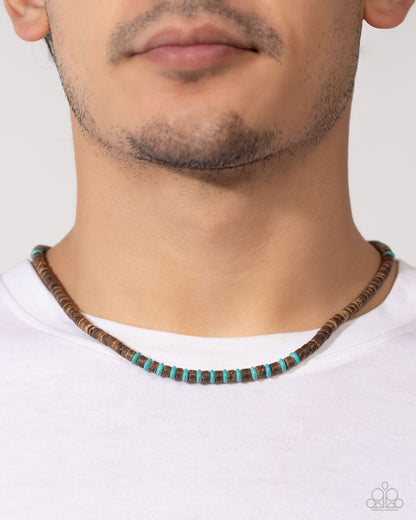 The WOOD Times - Blue Urban Necklace - Paparazzi Accessories