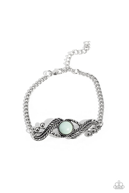 Eye in the Sky - Blue Stone Silver Clasp Bracelet - Paparazzi Accessories