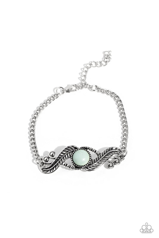 Eye in the Sky - Blue Stone Silver Clasp Bracelet - Paparazzi Accessories