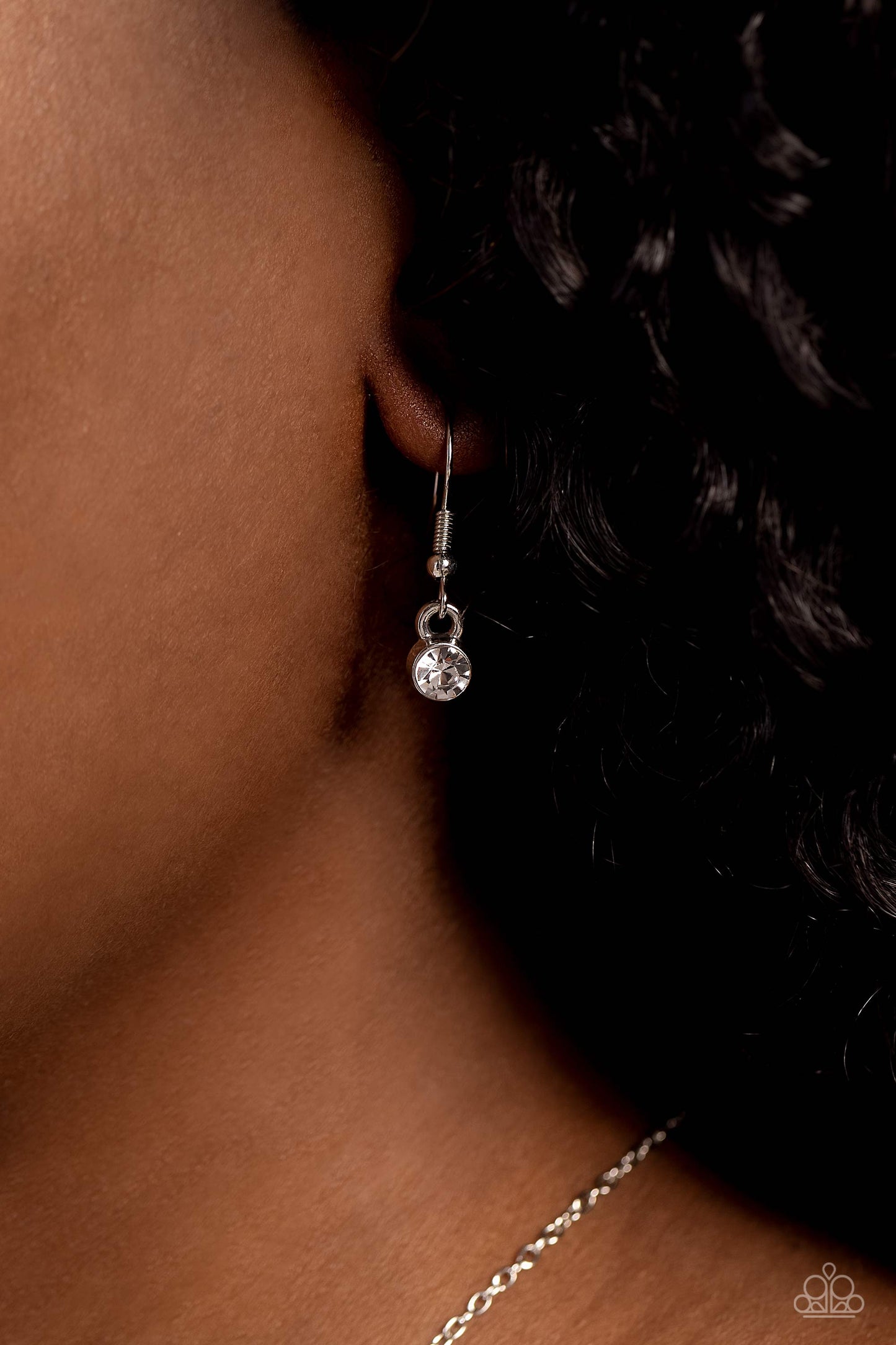 Floral Fanfare - Orange Iridescent Rhinestone Necklace - Paparazzi Accessories