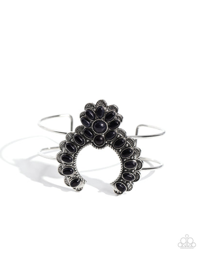 ZEN Play On - Black Stone Cuff Bracelet - Paparazzi Accessories