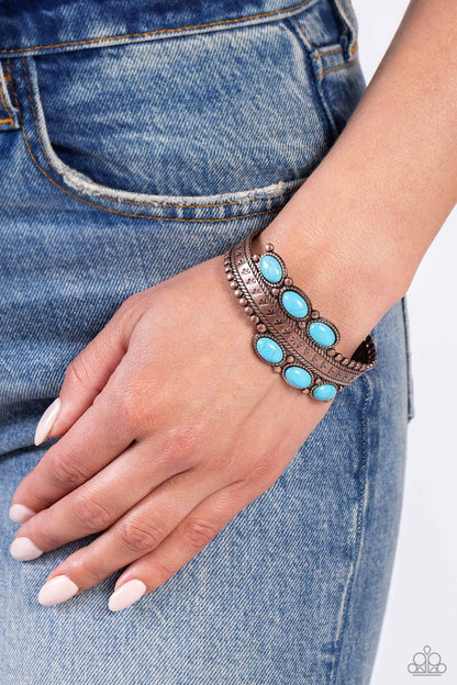 A League of Their STONE - Copper Cuff Bracelet - Paparazzi Accessories