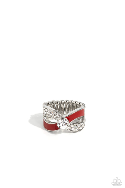 CROSSED and Found - Red Enamel Infinity Symbol Ring - Paparazzi Accessories