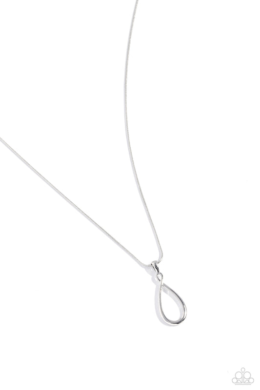 Close to You - Silver Teardrop Pendant Necklace - Paparazzi Accessories
