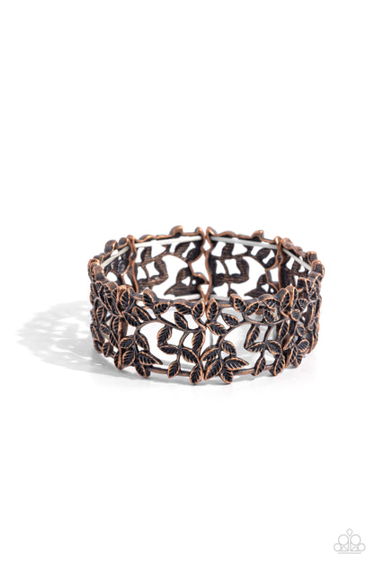 Whose VINE Is It Anyway? - Copper Stretchy Bracelet - Paparazzi Accessories