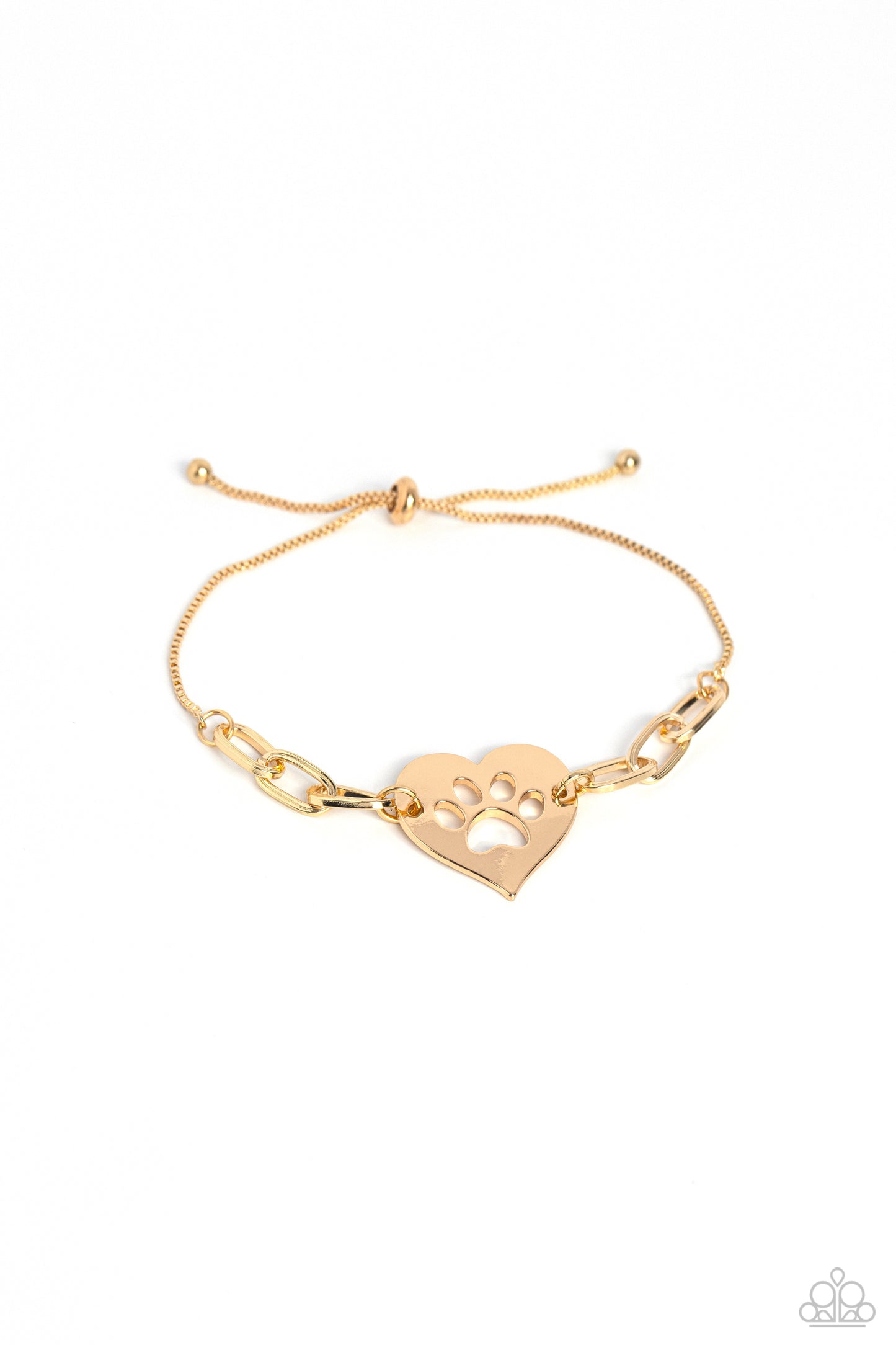 PAW-sitively Perfect - Gold Paw Print Bracelet - Paparazzi Accessories