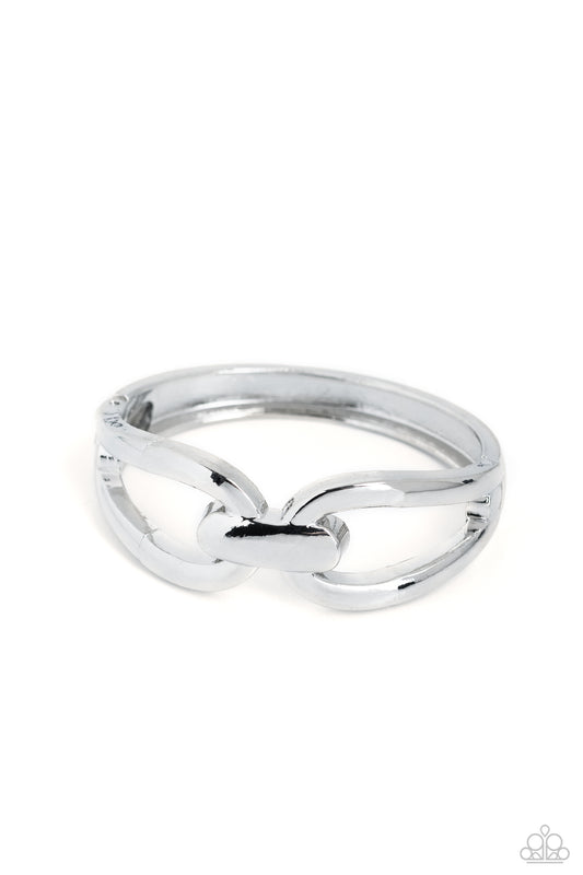 Mechanic Masquerade - Silver Hinge Bracelet - Paparazzi Accessories
