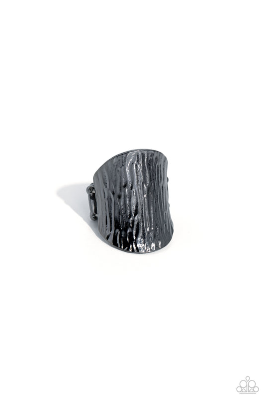 Woodland Pixie - Black Gunmetal Ring - Paparazzi Accessories