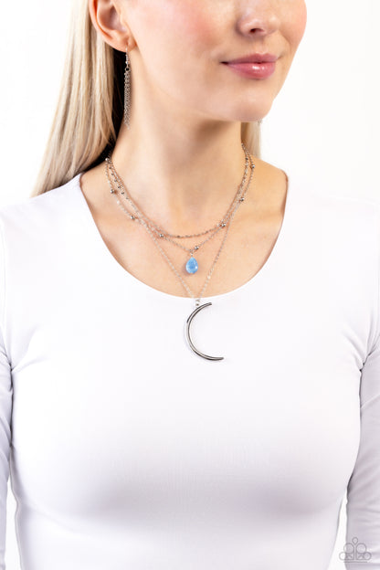 Lunar Landslide - Blue Necklace - Paparazzi Accessories
