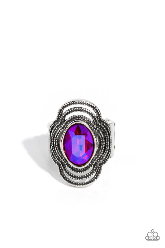Entrancing Edge - Pink UV Shimmer Ring - Paparazzi Accessories