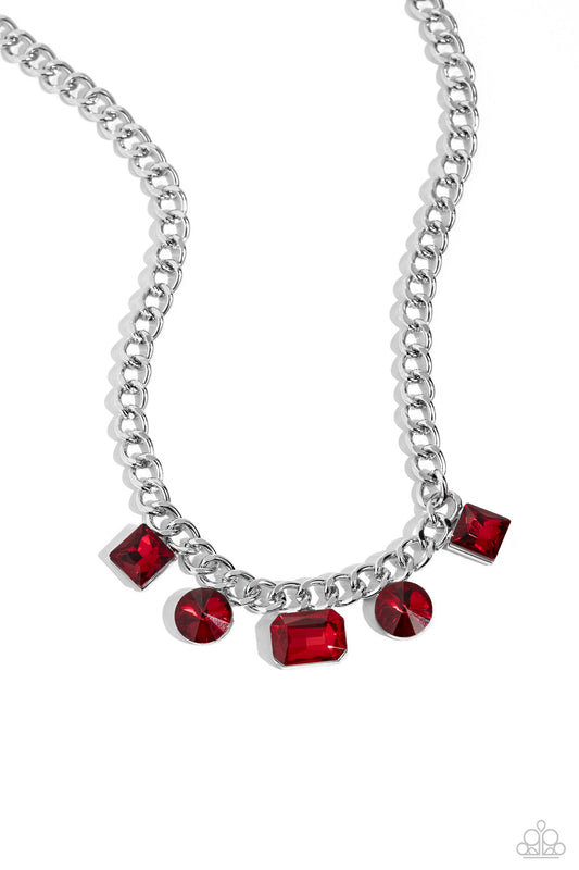 Alternating Audacity - Red Necklace - Paparazzi Accessories