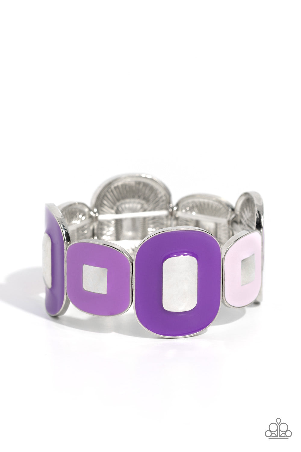 Painted Pairing - Purple Enamel Stretchy Bracelet - Paparazzi Accessories