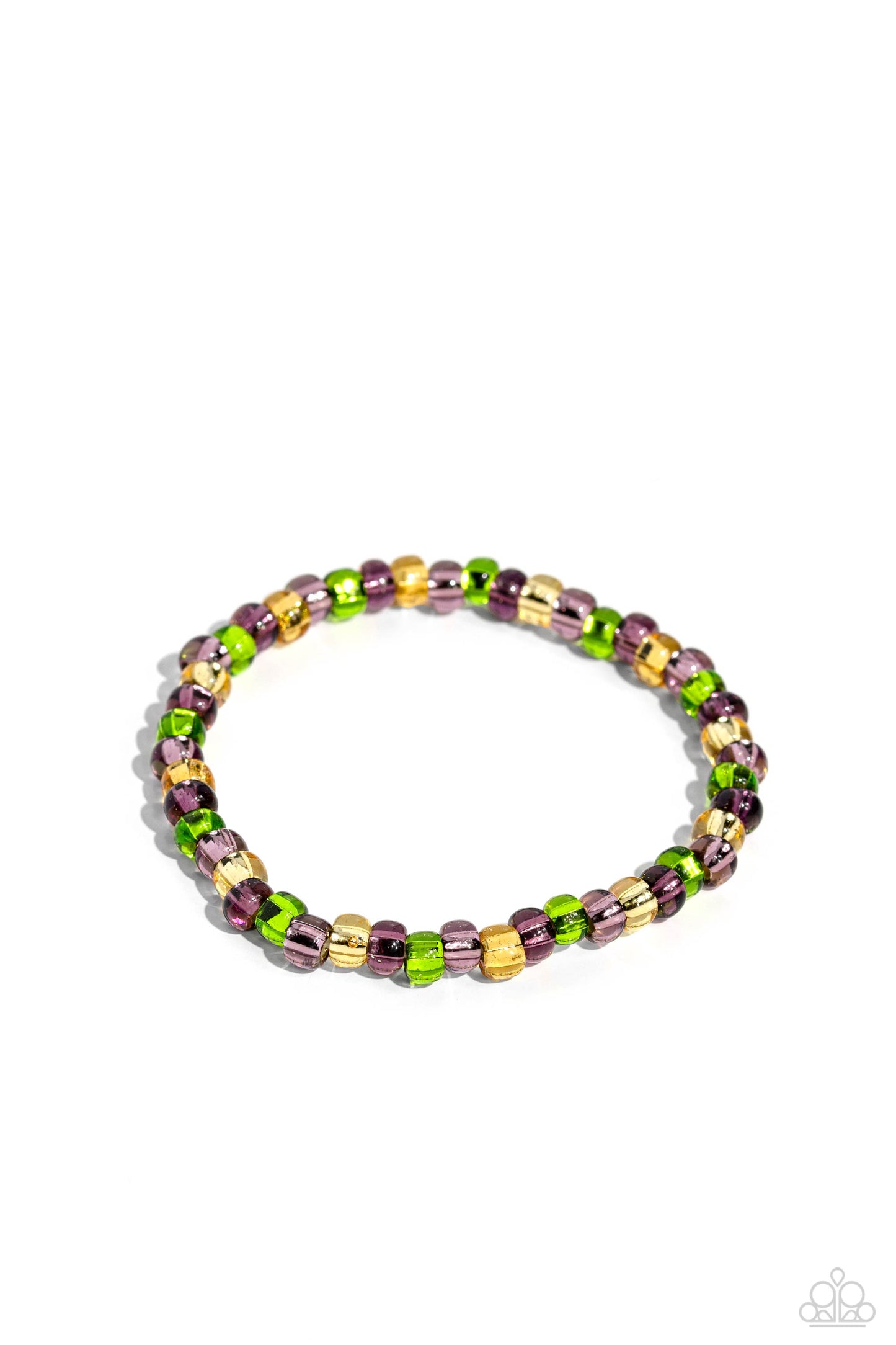 GLASS is in Session - Purple Seed Bead Clasp Bracelet - Paparazzi Accessories