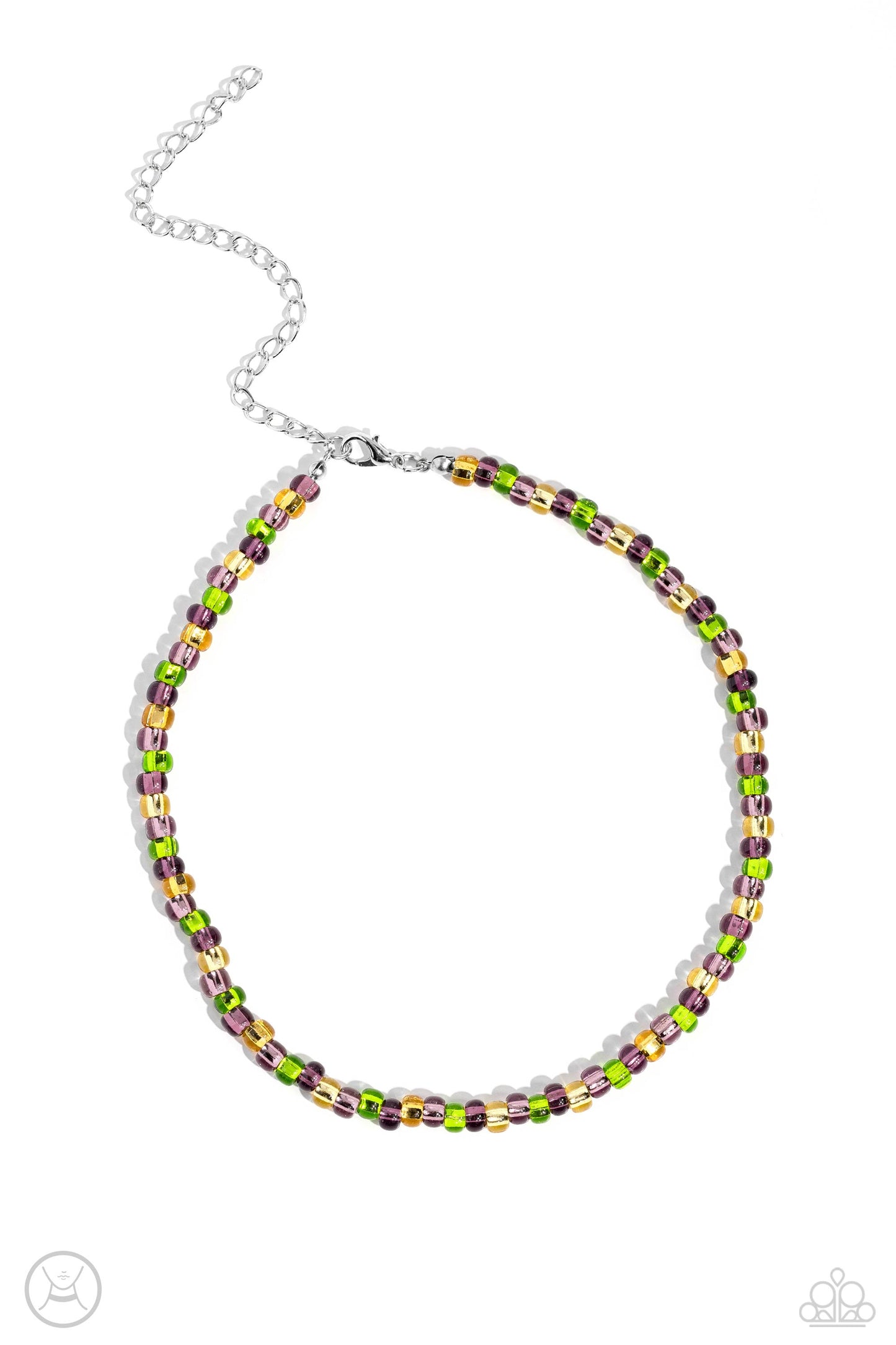 Colorfully GLASSY - Purple Seed Bead Choker Necklace - Paparazzi Accessories