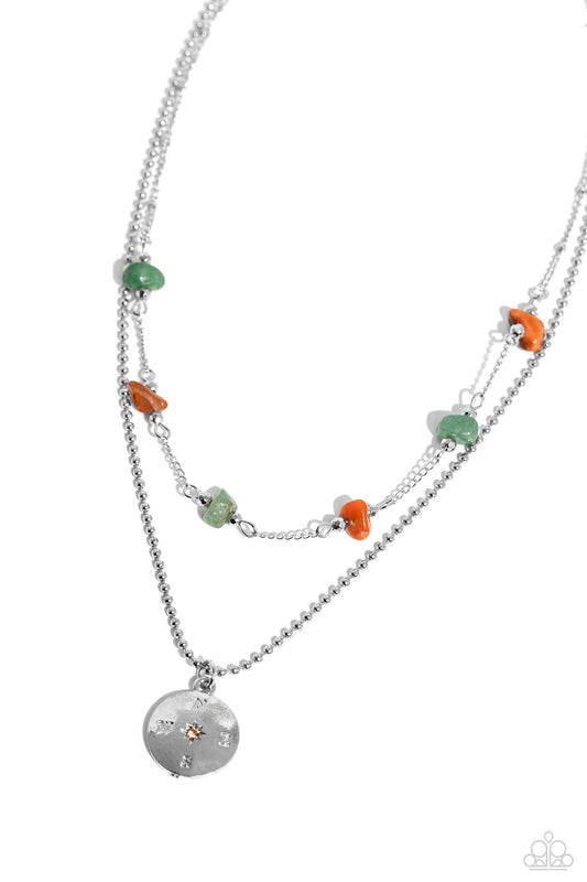 Sense of Direction - Green - Natural Stone Necklace - Paparazzi Accessories