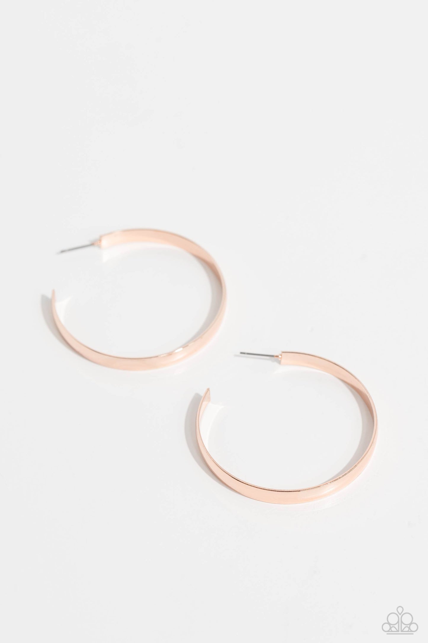 Sleek Symmetry - Rose Gold Hoop Earrings - Paparazzi Accessories