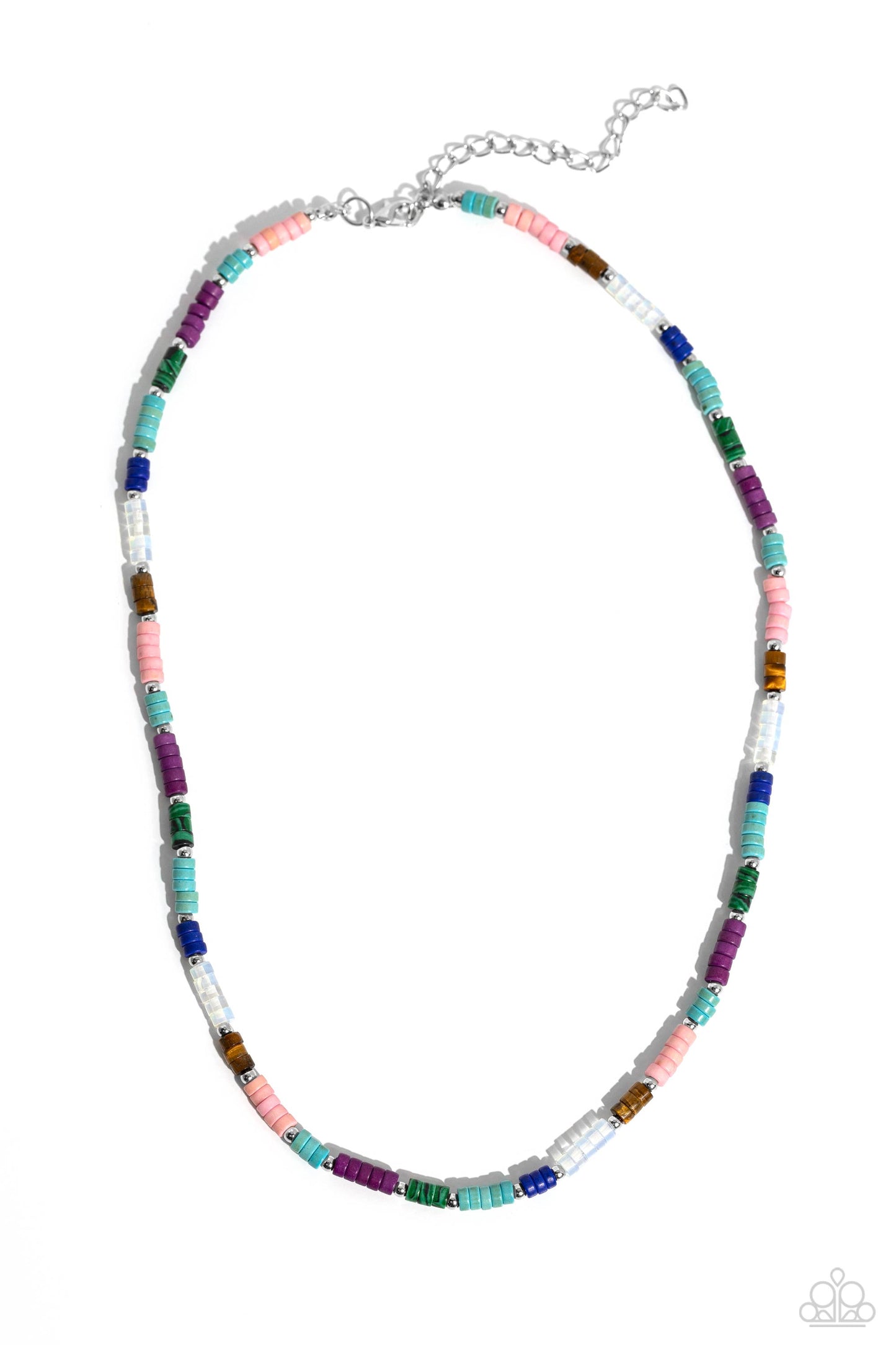 Oasis Outline - Multi Stone Bead Necklace - Paparazzi Accessories
