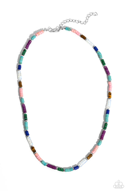 Oasis Outline - Multi Stone Bead Necklace - Paparazzi Accessories