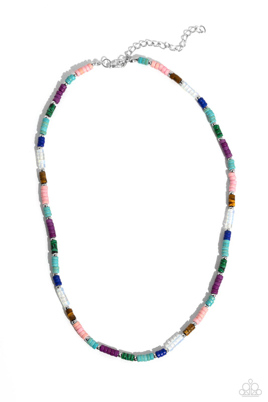 Oasis Outline - Multi Stone Bead Necklace - Paparazzi Accessories