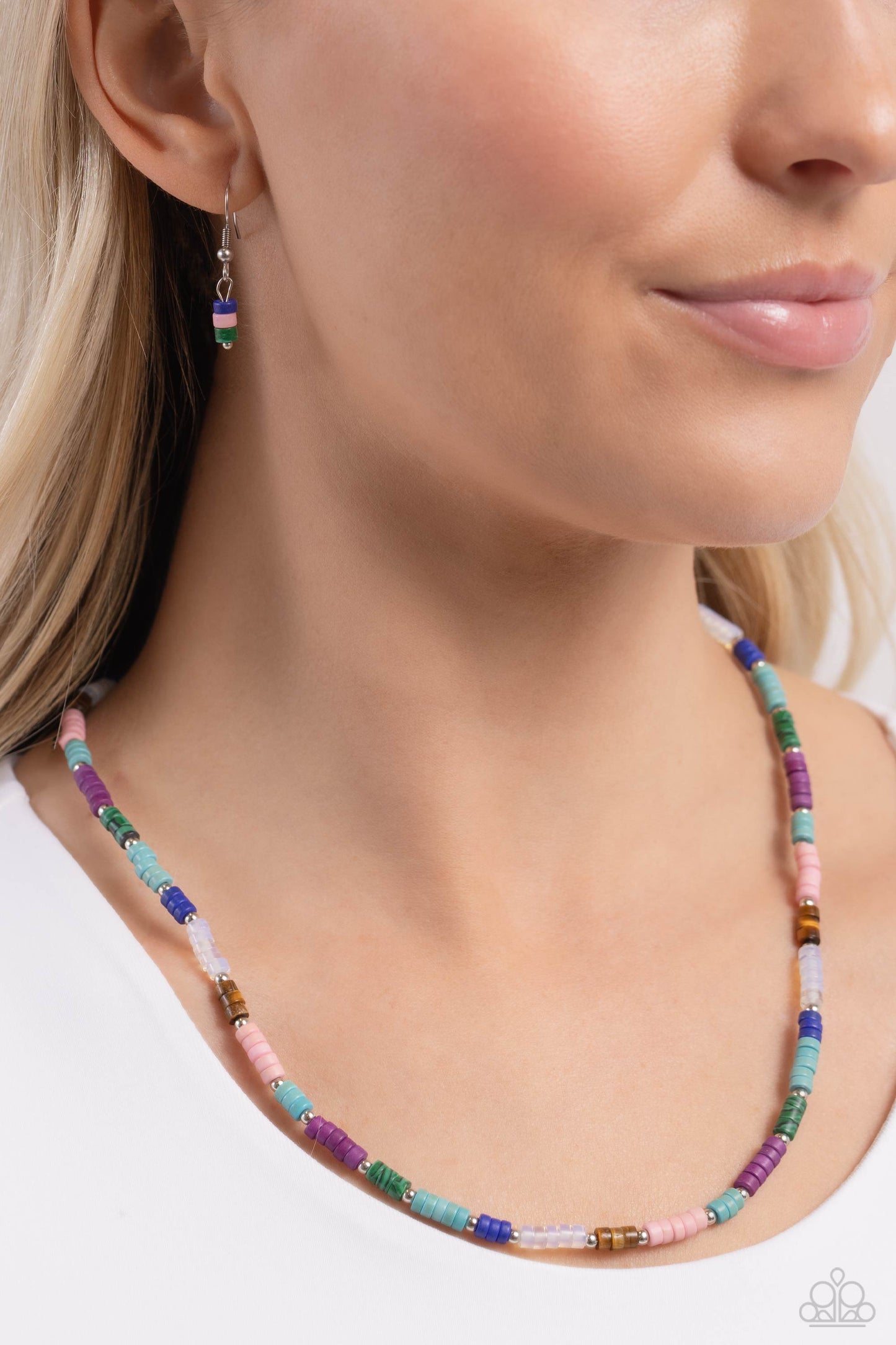 Oasis Outline - Multi Stone Bead Necklace - Paparazzi Accessories