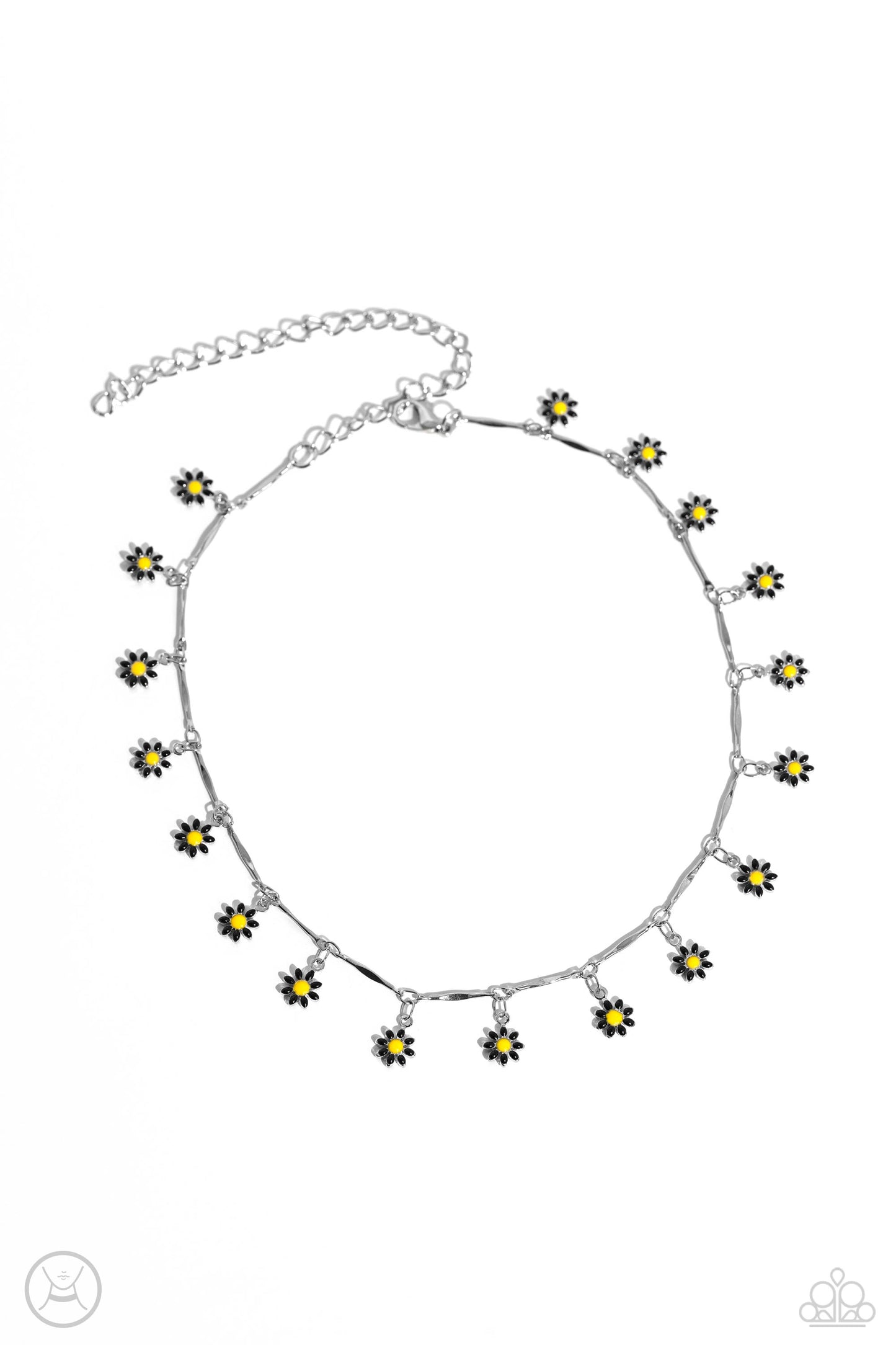 Delicate Display - Black Flower Choker Necklace - Paparazzi Accessories