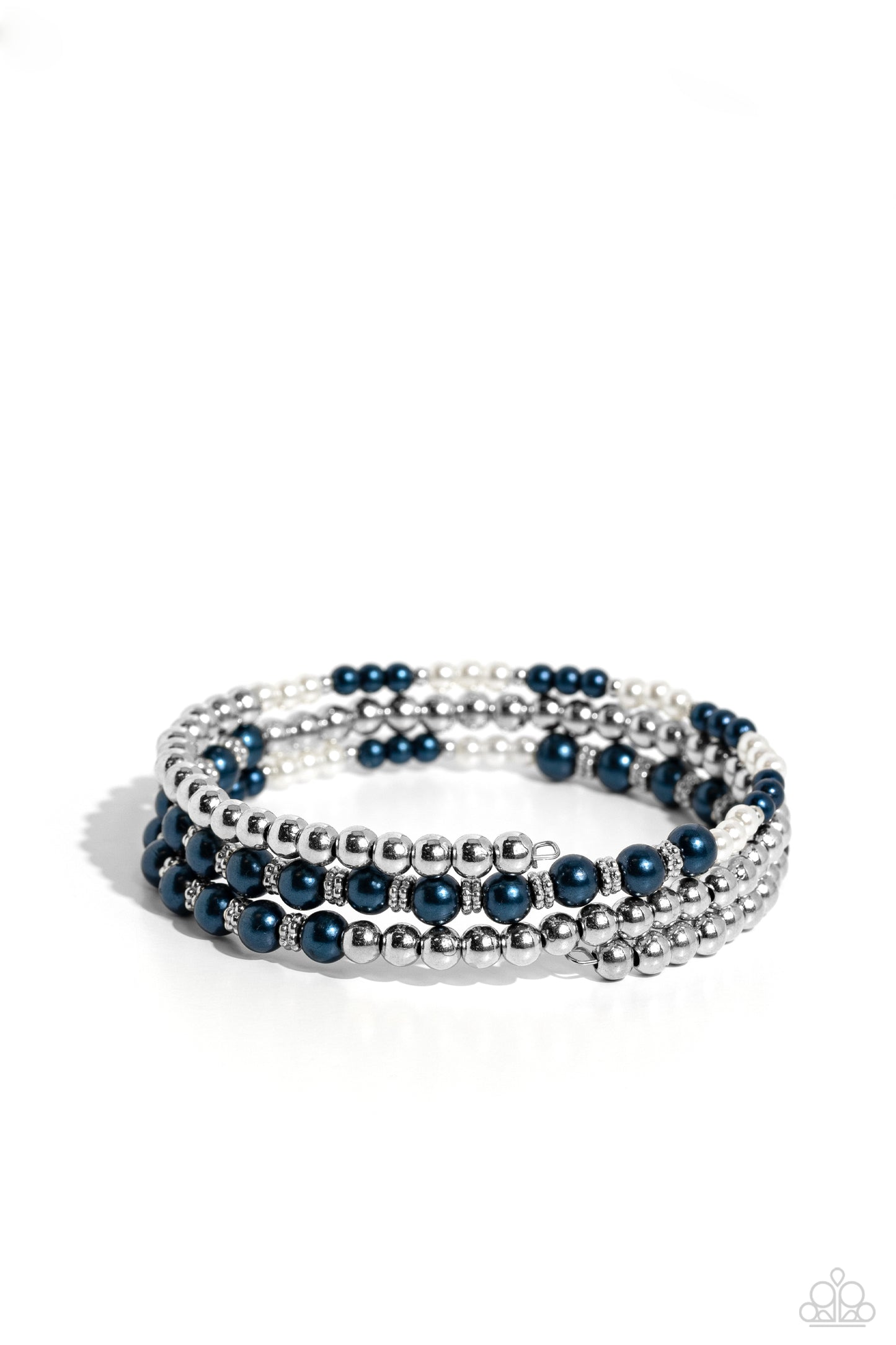 Just SASSING Through - Blue Pearl Coil Bracelet