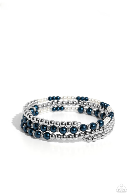 Just SASSING Through - Blue Pearl Coil Bracelet