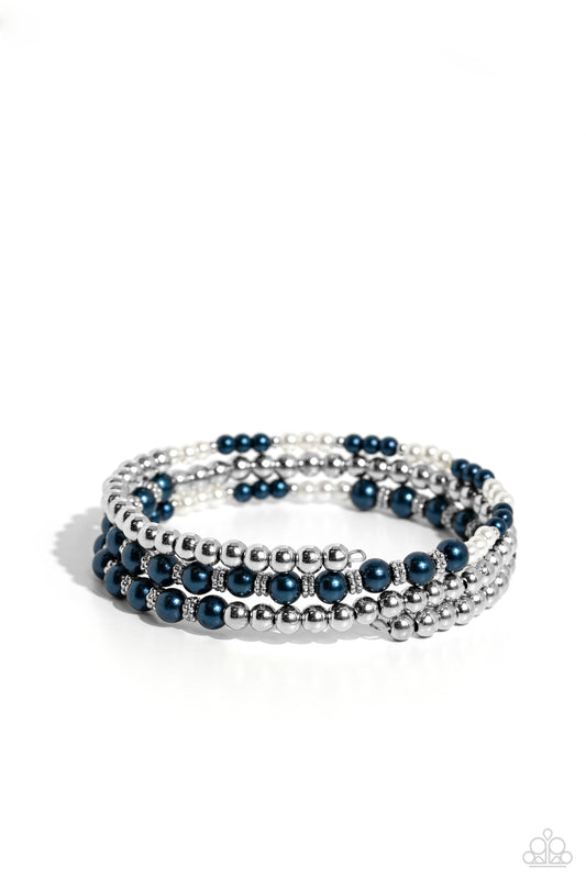 Just SASSING Through - Blue Pearl Coil Bracelet