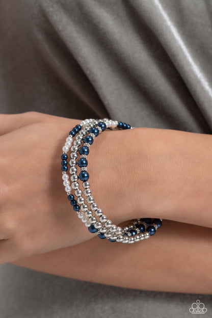 Just SASSING Through - Blue Pearl Coil Bracelet