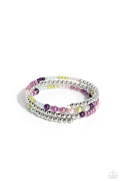 Just SASSING Through - Multi Pearl Coil Bracelet - Paparazzi Accessories