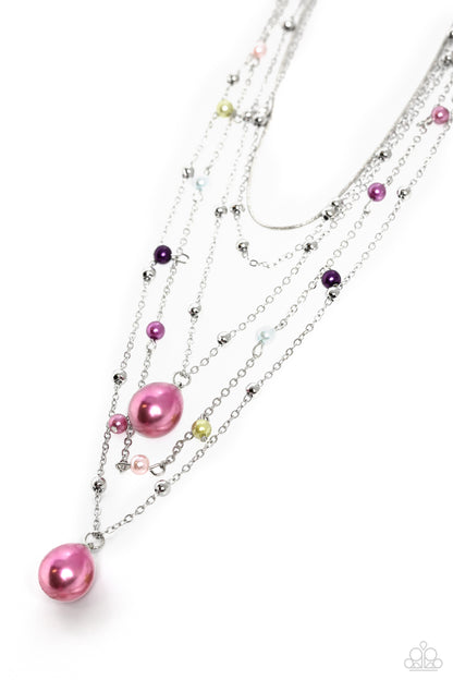 SASS with Flying Colors - Multi Pearl Layered Necklace - Paparazzi Accessories