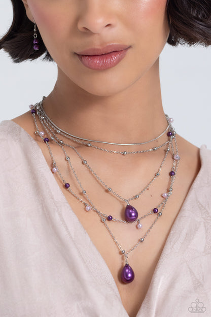 SASS with Flying Colors - Purple Necklace - Paparazzi Accessories