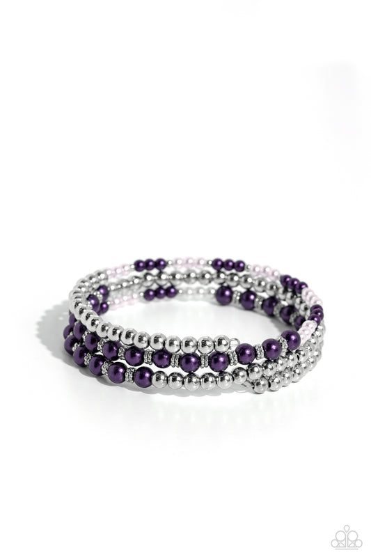 Just SASSING Through - Purple Coil Bracelet - Paparazzi Accessories