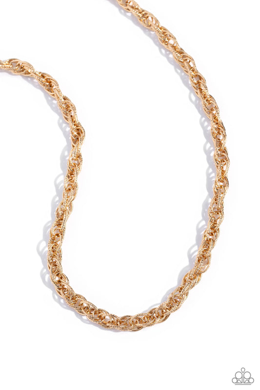 Braided Ballad - Gold Necklace - Paparazzi Accessories