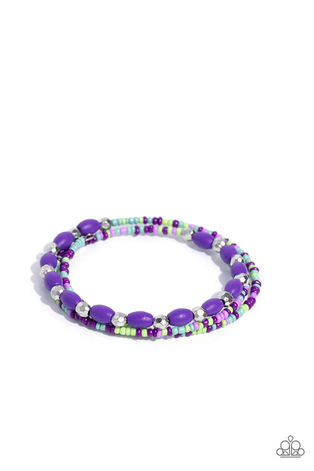 For WOOD Measure - Purple Coil Bracelet - Paparazzi Accessories