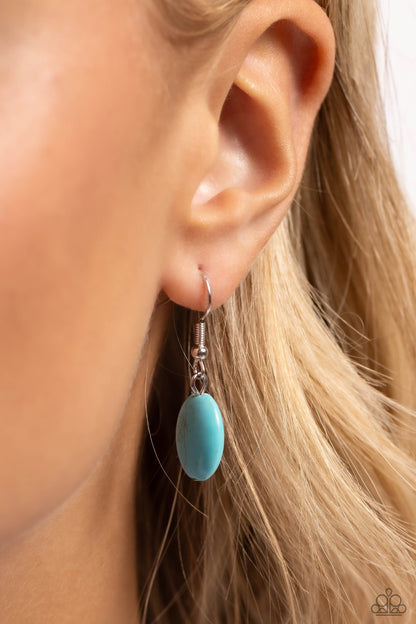 Picturesque Pairing - Blue Crackle Stone Heart Necklace - Paparazzi Accessories