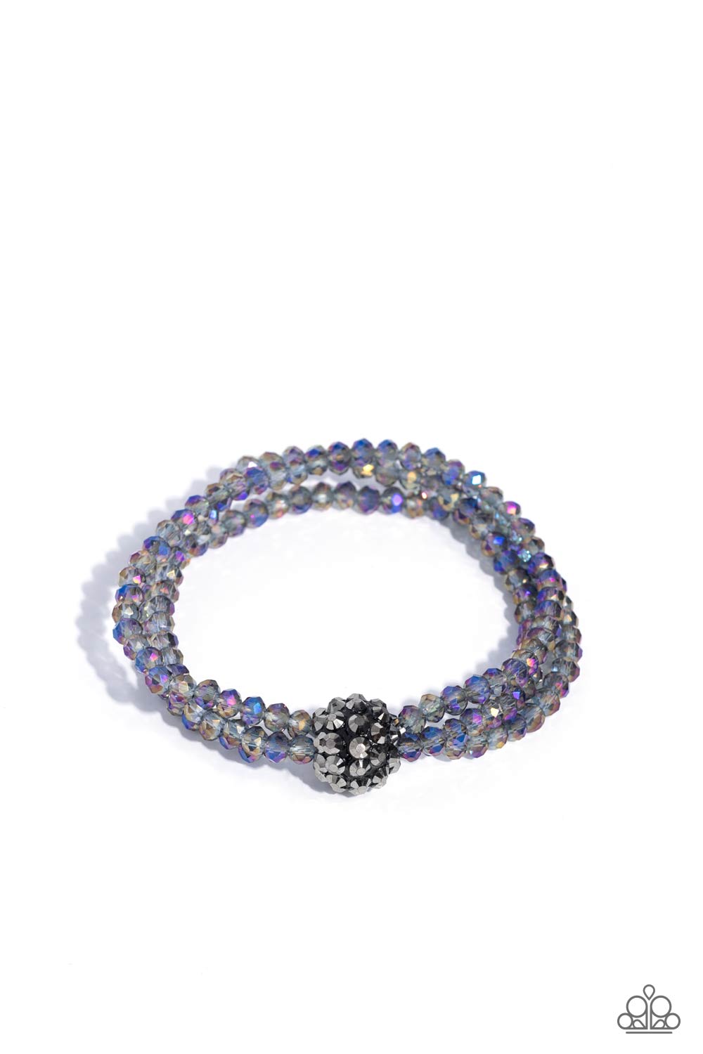 Twisted Theme - Multi Oil Spill Crystal Bracelet - Paparazzi Accessories